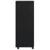 Rolling Cabinet s predali MOSS Black Masivni les borovega lesa