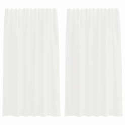 Voile zavese z rod žepi 2 kosa bela