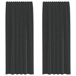 Voile zavese z rod žepi 2 kosa črna