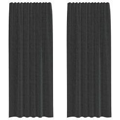 Voile zavese z rod žepi 2 kosa črna