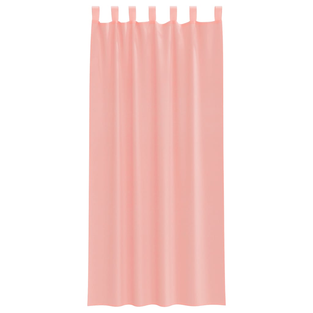 Voile zavese z rod žepi 2 kosa roza