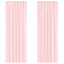 Voile zavese z rod žepi 2 kosa svetlo roza