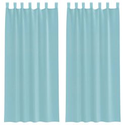 Voile zavese z rod žepi 2 kosa turkizna
