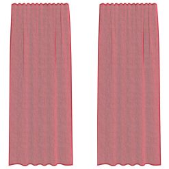 Voile zavese z rod žepi 2 kosa vinsko rdeča