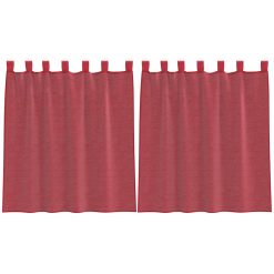 Voile zavese z rod žepi 2 kosa vinsko rdeča