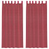 Voile zavese z rod žepi 2 kosa vinsko rdeča