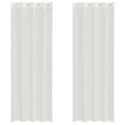 Voile zavese z vponkami 2 kosa bela