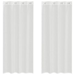 Voile zavese z vponkami 2 kosa bela