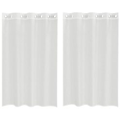 Voile zavese z vponkami 2 kosa bela