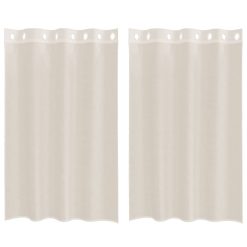 Voile zavese z vponkami 2 kosa kremna 140x175 cm