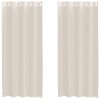 Voile zavese z vponkami 2 kosa kremna 140x245 cm