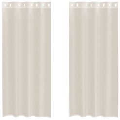 Voile zavese z vponkami 2 kosa kremna 140x245 cm