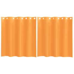 Voile zavese z vponkami 2 kosa oranžna 140x140 cm