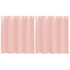 Voile zavese z vponkami 2 kosa roza 140x140 cm