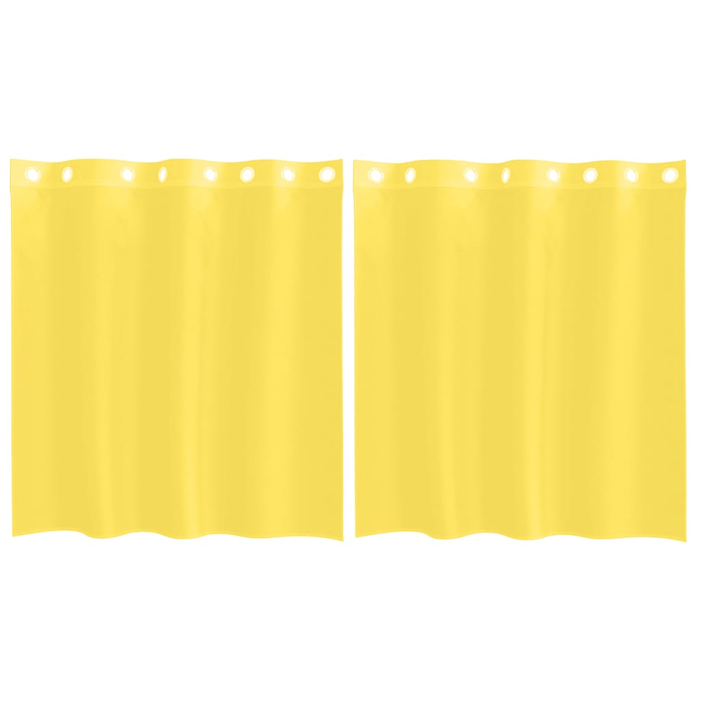 Voile zavese z vponkami 2 kosa rumena