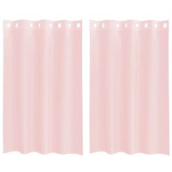 Voile zavese z vponkami 2 kosa svetlo roza 140x175 cm