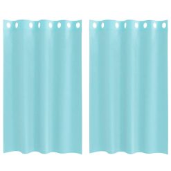 Voile zavese z vponkami 2 kosa turkizna