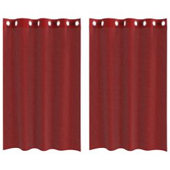 Voile zavese z vponkami 2 kosa vinsko rdeča