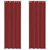 Voile zavese z vponkami 2 kosa vinsko rdeča