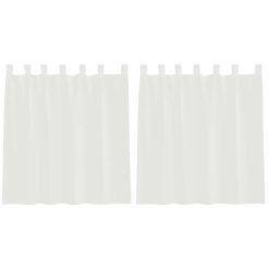 Voile zavese z zankami 2 kosa Bela 140x140 cm