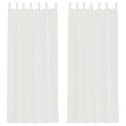 Voile zavese z zankami 2 kosa Bela 140x260 cm