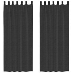 Voile zavese z zavihkom Top 2 kosa črna
