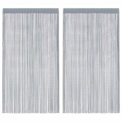 Zavese iz nitk 2 kosa 100x250 cm svetlo sive barve