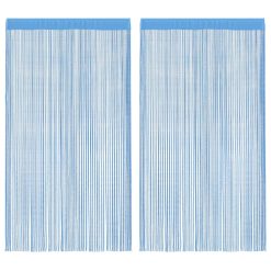 Zavese iz nitk 2 kosa 140x250 cm svetlo modre barve