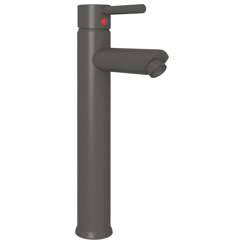 Kopalniški umivalnik s pipo in potisnim odtokom mlečno steklo