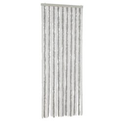 Zavesa proti mrčesu svetlo siva in bela 56x185 cm šenilja