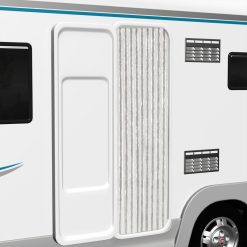 Zavesa proti mrčesu svetlo siva in bela 56x185 cm šenilja