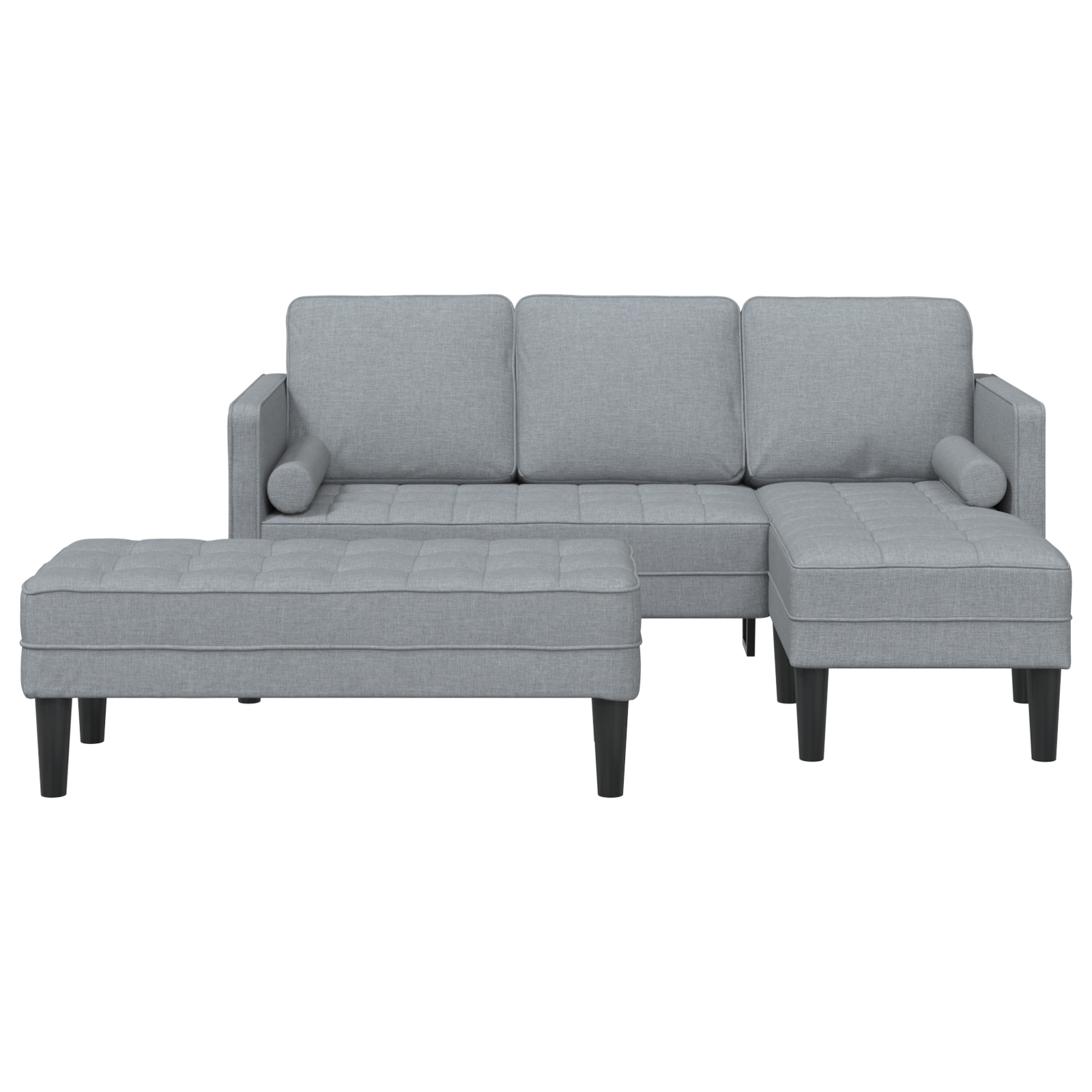 2-delni set sofa s blazinami svetlo siva tkanina