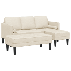 2-delni sofa komplet z blazinami iz lana