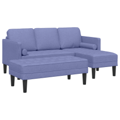 2 kosa sofaset z blazinami jeanse modra tkanina