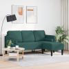 3-sedežna kotna zočna temno zelena 160 cm blago