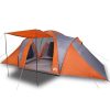 Družinski šotor za 6 oseb siv in oranžen vodoodporen