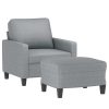 Fotelj s stolčkom za noge svetlo siv 60 cm blago