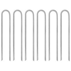 Klini za šotor 6 kosov U oblika 30 cm Ø7 mm pocinkano jeklo