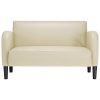 Loveseat kavč krem 110 cm umetno usnje
