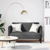 Loveseat kavč temno siva 109 cm velur tkanina