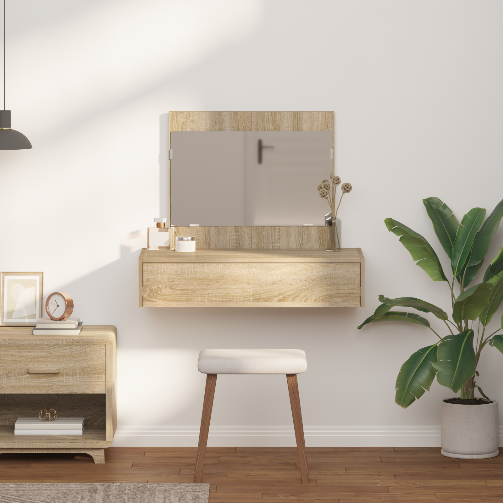 Miza za ličenje na steni Sonoma hrast 83x40x70 cm