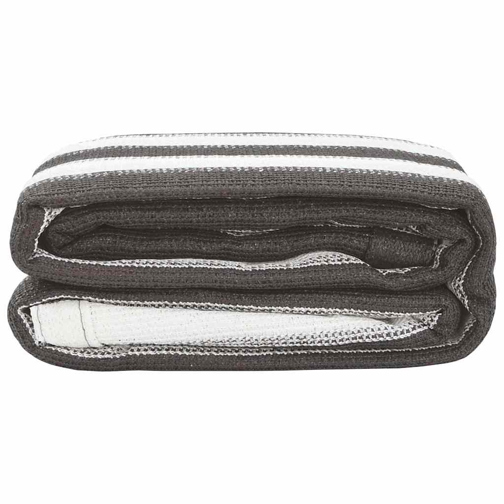 Preproga za šotor antracitna in bela 400x400 cm HDPE