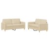 Sedežna garnitura 2-delna z blazinami krem blago