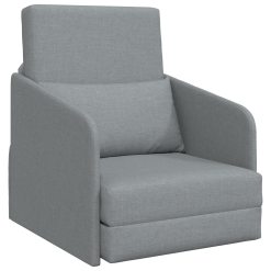 Tlažna sofa postelja 2-v-1 Svetlo siva 65x80x83 cm Tkanina