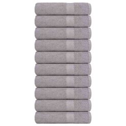 Brisače za tuširanje 10 kos siva 70x140 cm 360 g/m² 100% bombaž