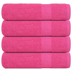 Brisače za tuširanje 4 kos roza 70x140 cm 360 g/m² 100% bombaž