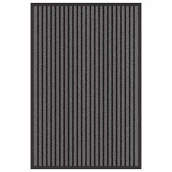 Doormat Črtasto Črna in siva 60 x 90 cm Polipropilen in PVC