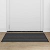 Doormat Črtasto Črna in siva 60 x 90 cm Polipropilen in PVC