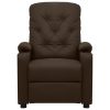 Električni naslanjač rjavo umetno usnje
