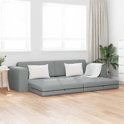 Floor sofa postelja Svetlo siva 245 x 78 x 77 cm blago